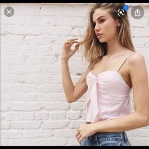 baby pink Sasha front tie brandy tank!!